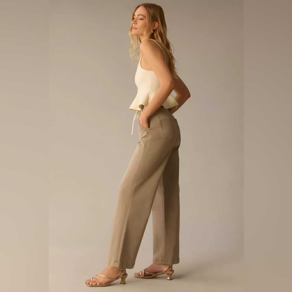 Anthropologie Paige Carly High-Rise Wide-Leg Jeans Size 34